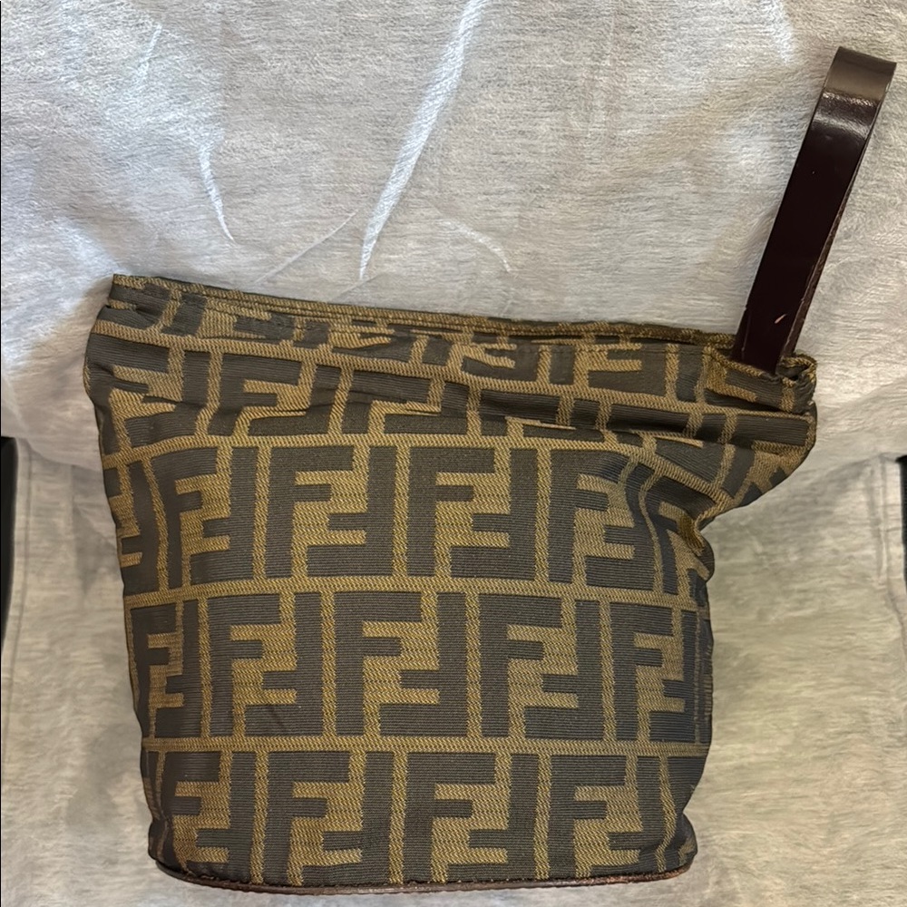 FENDI Vintage Zucca Canvas Zip Pouch